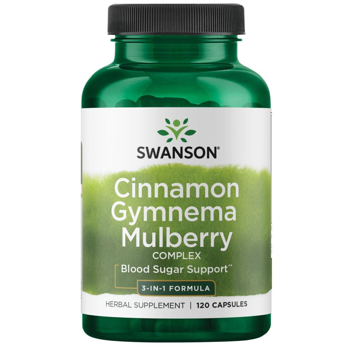 Swanson Premium Cinnamon Gymnema Mulberry Complex - 3-in-1 Formula Vitamin | 120 Caps
