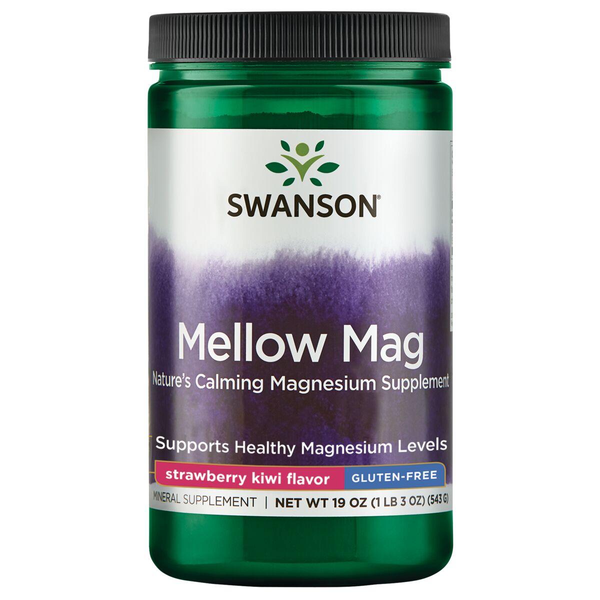 Swanson Premium Mellow Mag - Strawberry Kiwi Flavor Vitamin | 330 mg | 19 oz Powder
