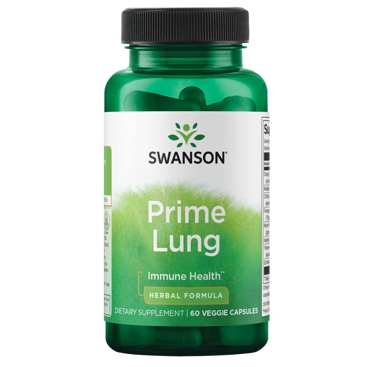Swanson Premium Prime Lung 60 Veg Caps Respiratory Health