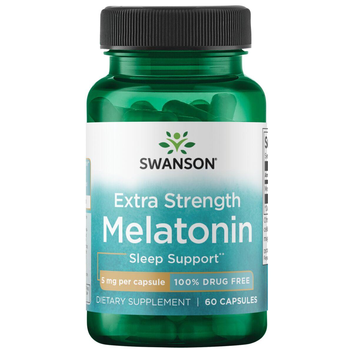 Swanson Premium Extra Strength Melatonin Supplement Vitamin 5 mg 60 Caps