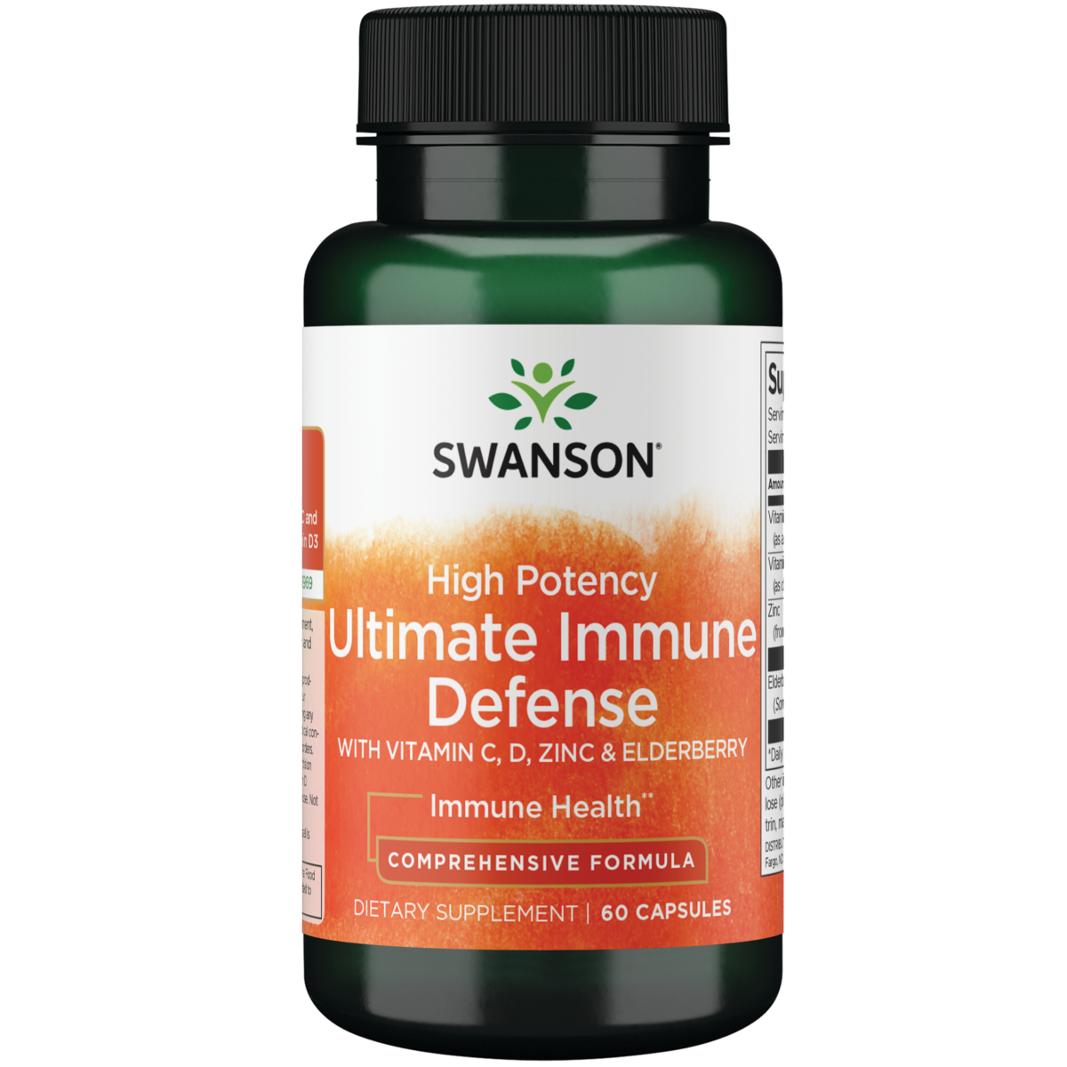 Swanson High Potency Ultimate Immune Defense с C, D, цинком и бузиной