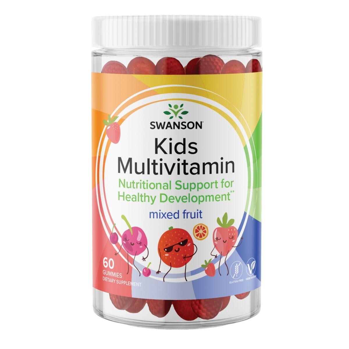 Swanson Premium Kids Multivitamin Gummies - Mixed Fruit 60 Gummies Childrens Multivitamins