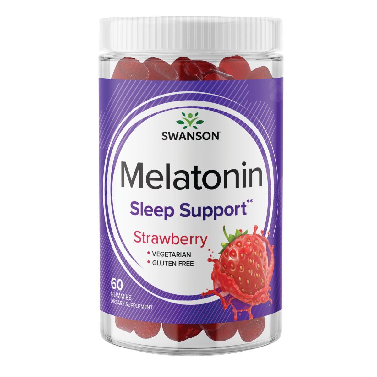 Swanson Premium Melatonin Gummies - Strawberry Supplement Vitamin 2.5 mg 60 Gummies
