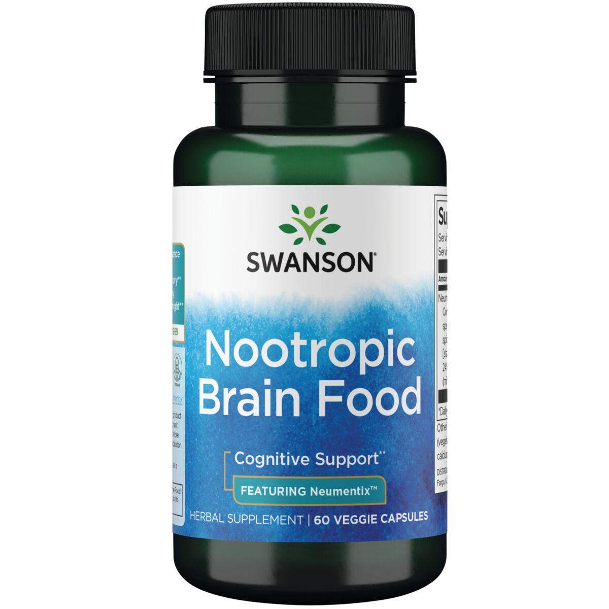 Swanson Premium Nootropic Brain Food - Featuring Neumentix Vitamin | 450 mg | 60 Veg Caps