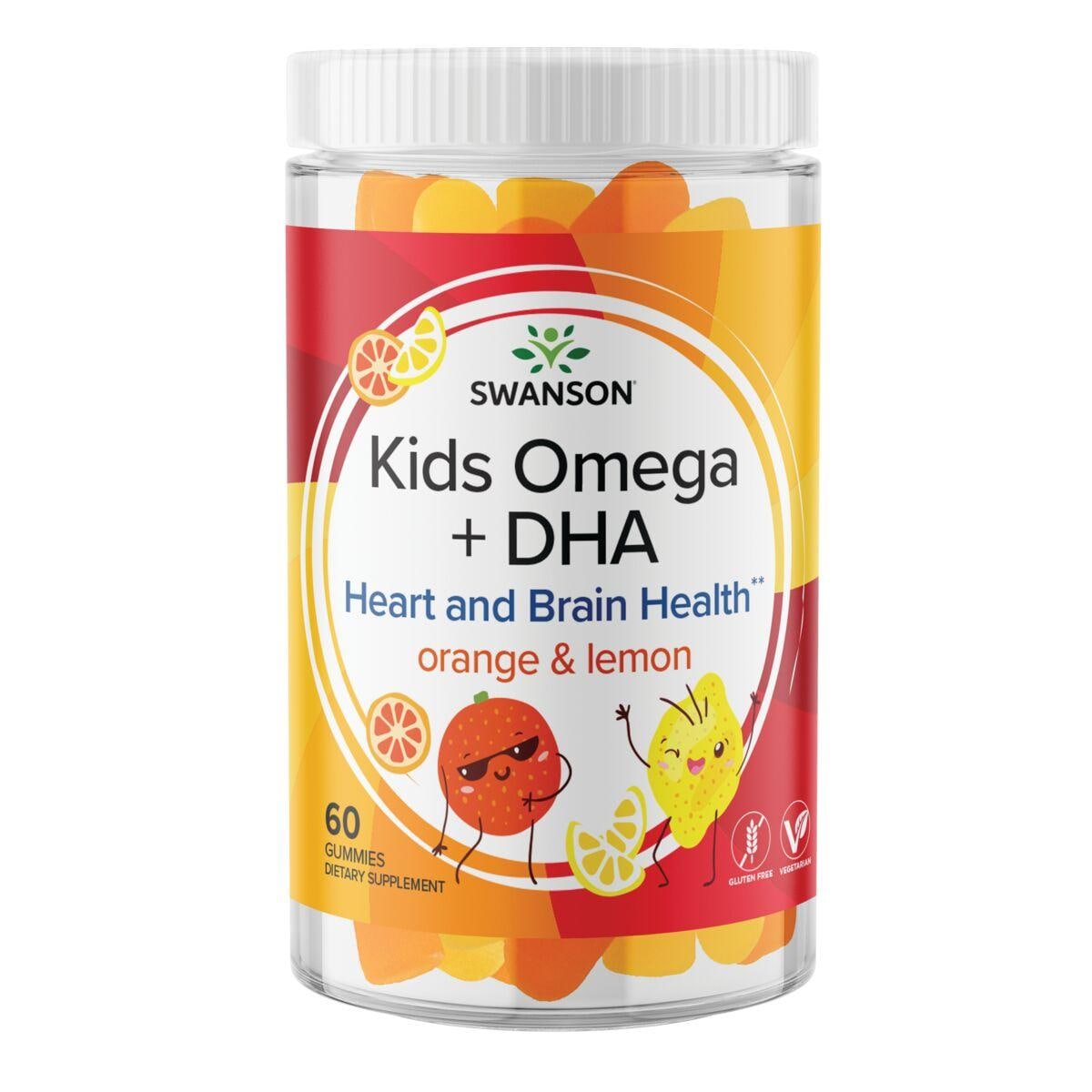 Swanson Premium Kids Omega + Dha Gummies - Orange & Lemon Supplement Vitamin 60 Gummies