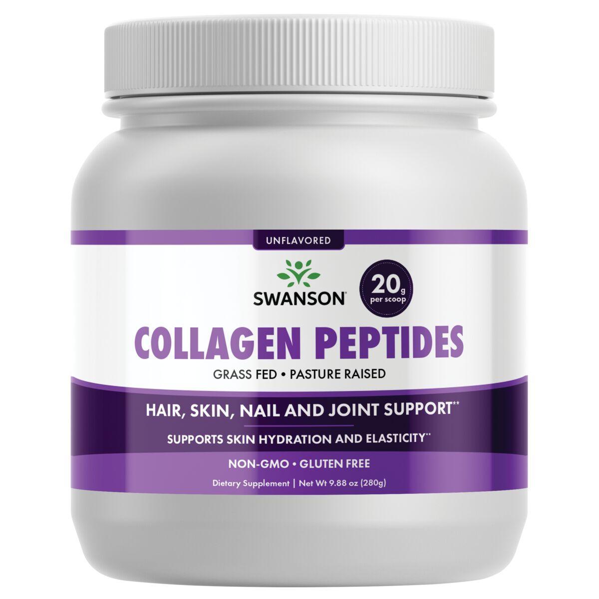 Swanson Vitamins Collagen Peptides - Unflavored Supplement Vitamin | 20 Grams 9.88 oz Powder