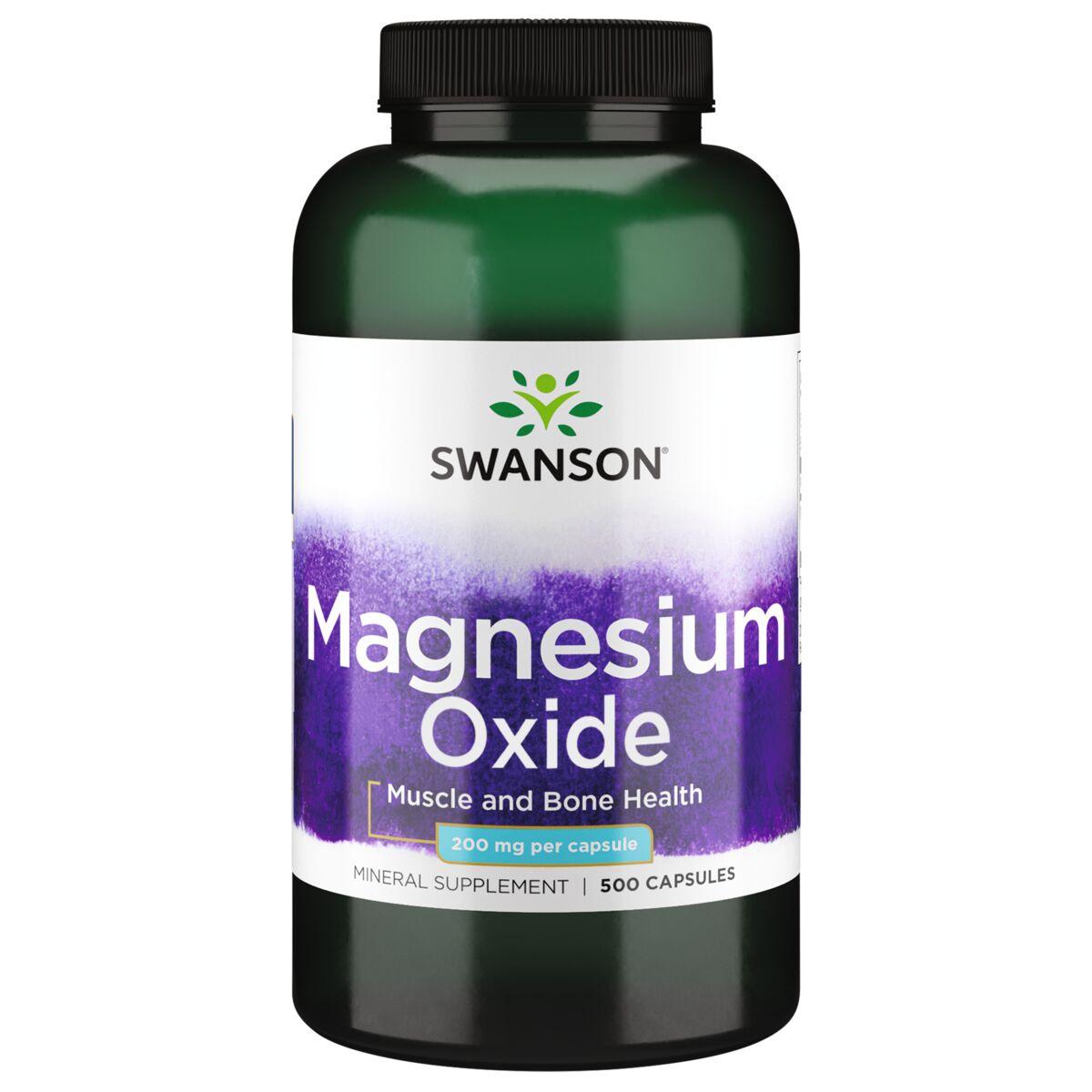 Swanson Premium Magnesium Oxide Vitamin 200 mg 500 Caps