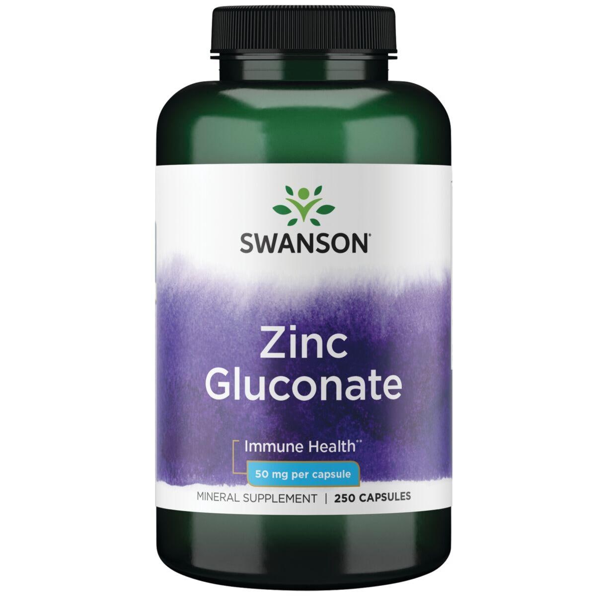 Swanson Premium Zinc Gluconate Vitamin 50 mg 250 Caps