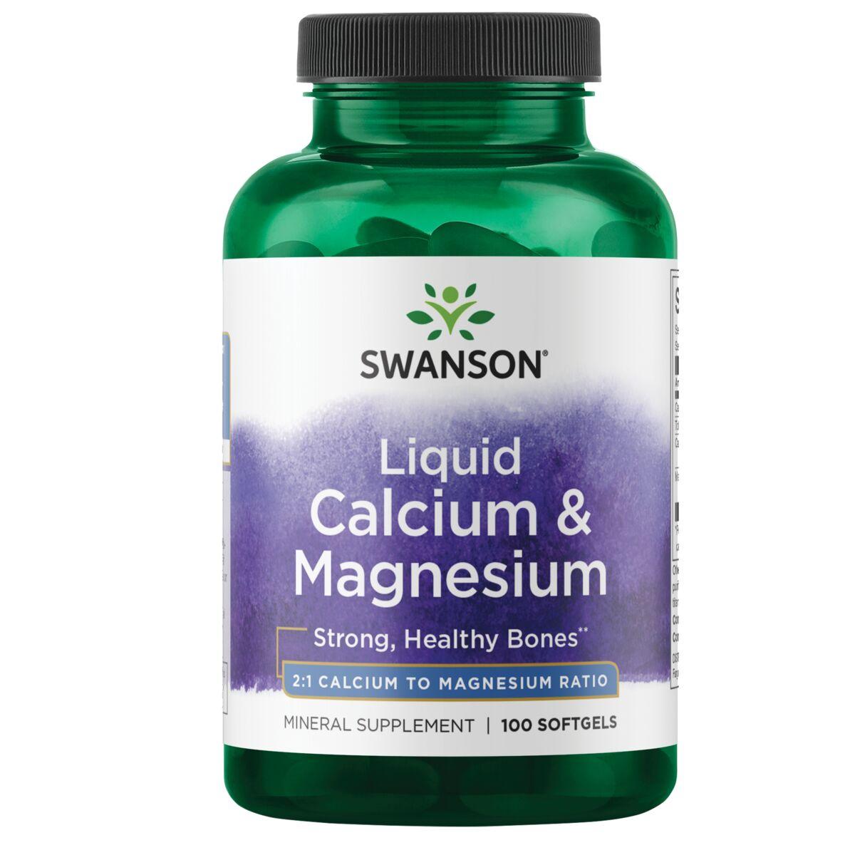 Swanson Premium Liquid Calcium & Magnesium Vitamin 100 Soft Gels