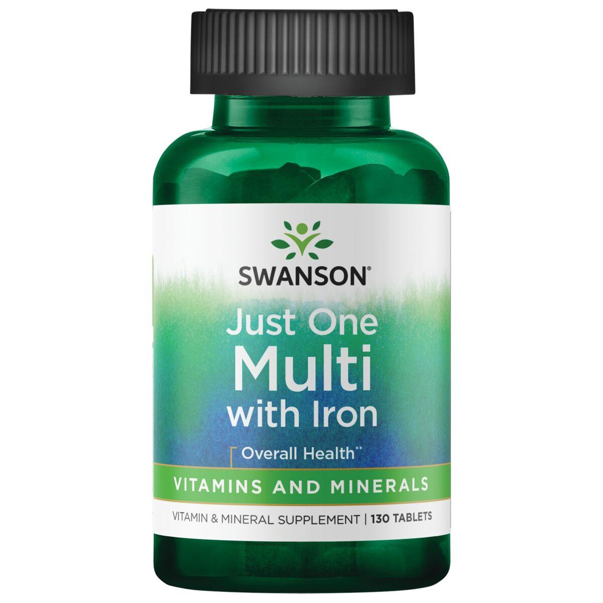 Swanson Premium Just One Complete Multi - With Iron Vitamin 130 Tabs