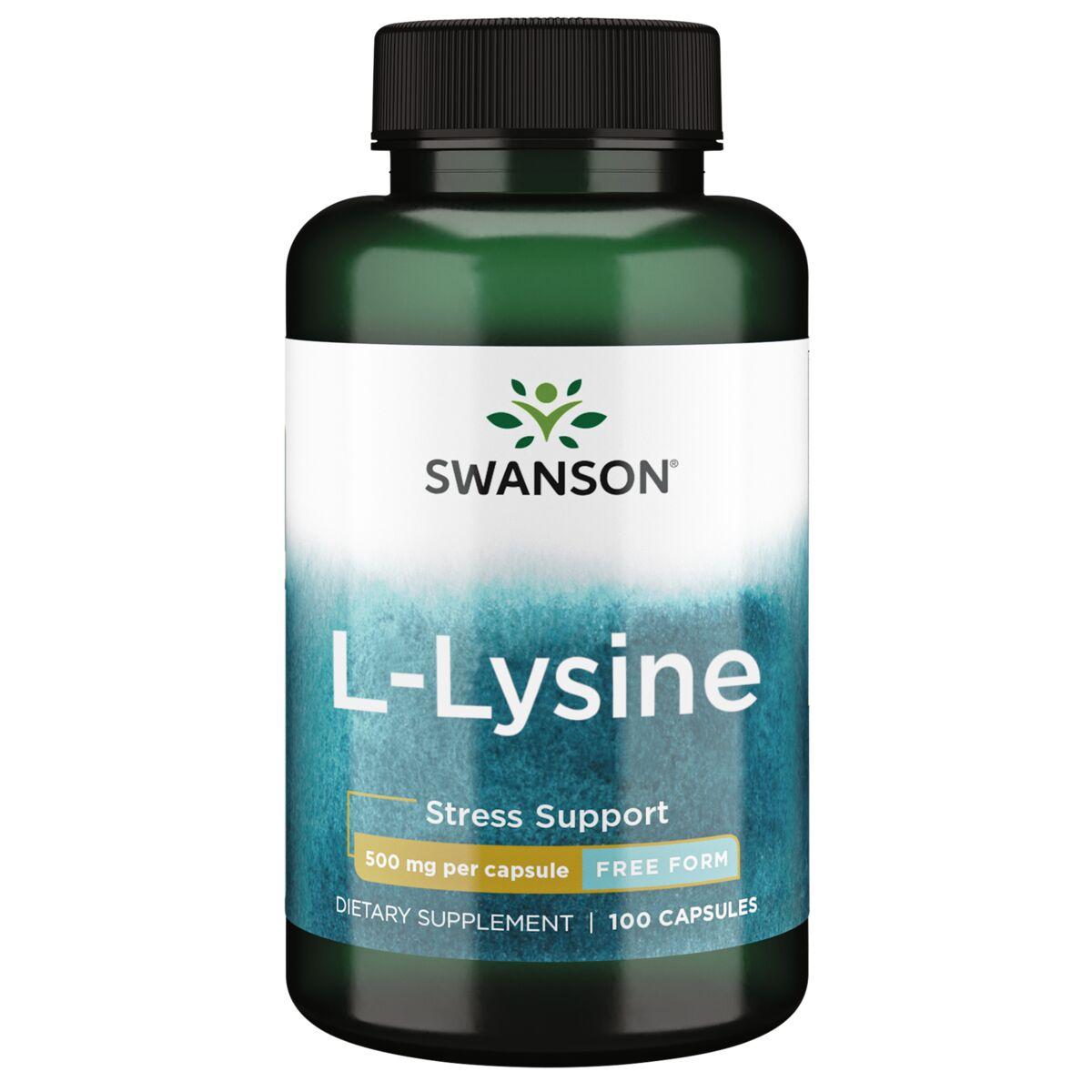 Swanson Premium L-Lysine - Free Form Supplement Vitamin 500 mg 100 Caps