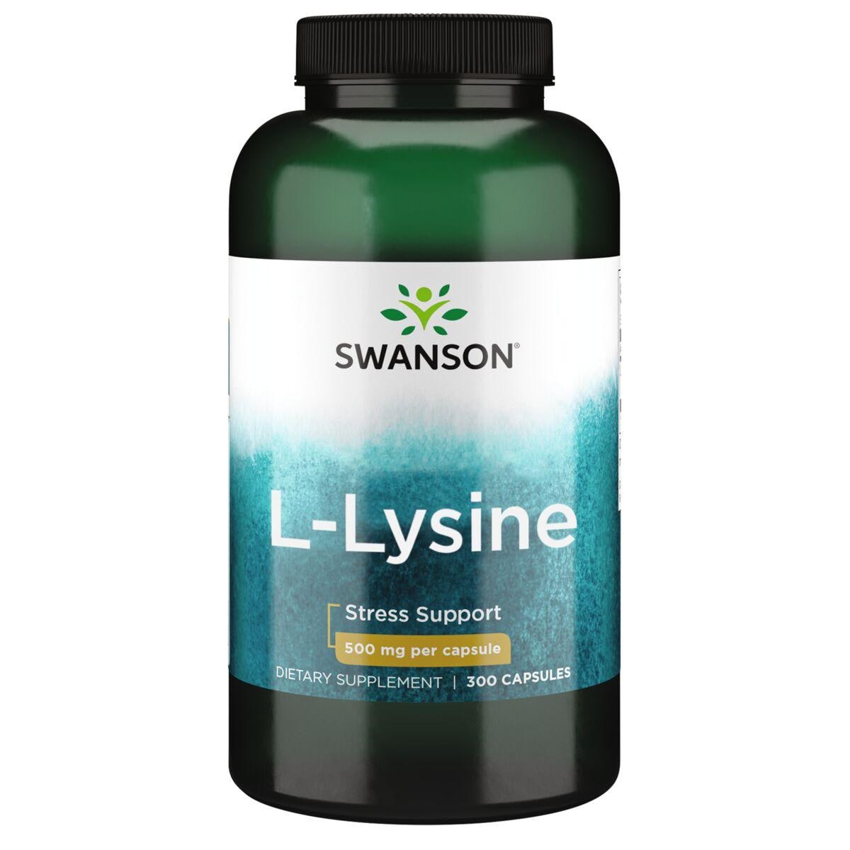 Swanson Premium L-Lysine - Free Form Supplement Vitamin 500 mg 300 Caps