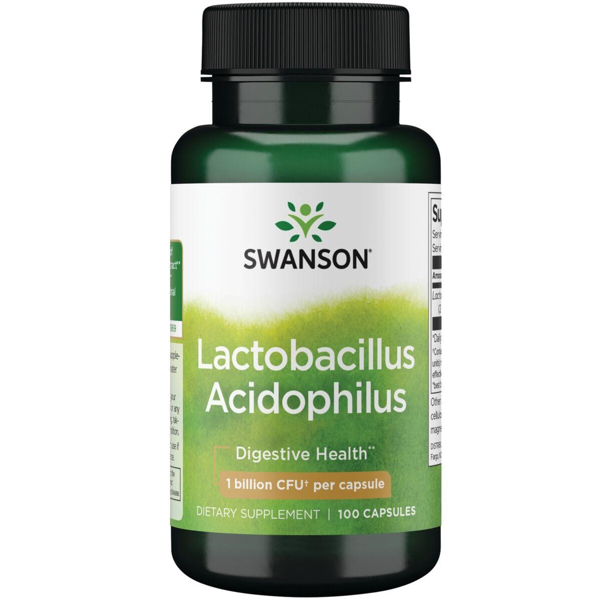 Swanson Premium Lactobacillus Acidophilus Supplement Vitamin 1 Billion CFU 100 Caps Probiotics
