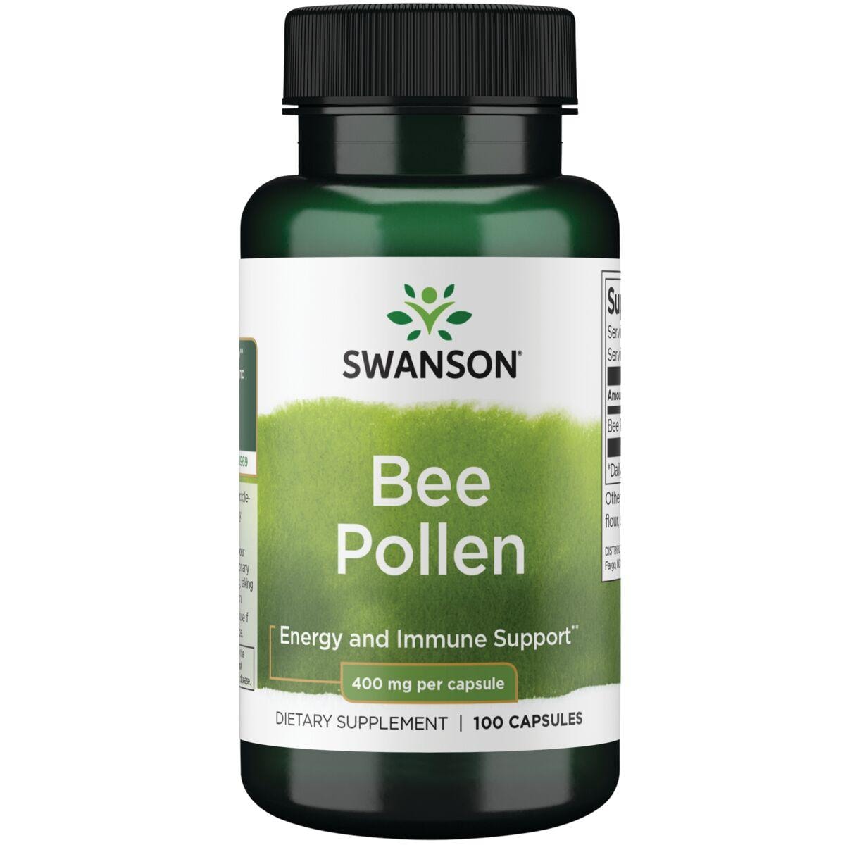 Swanson Premium Bee Pollen Supplement Vitamin 400 mg 100 Caps