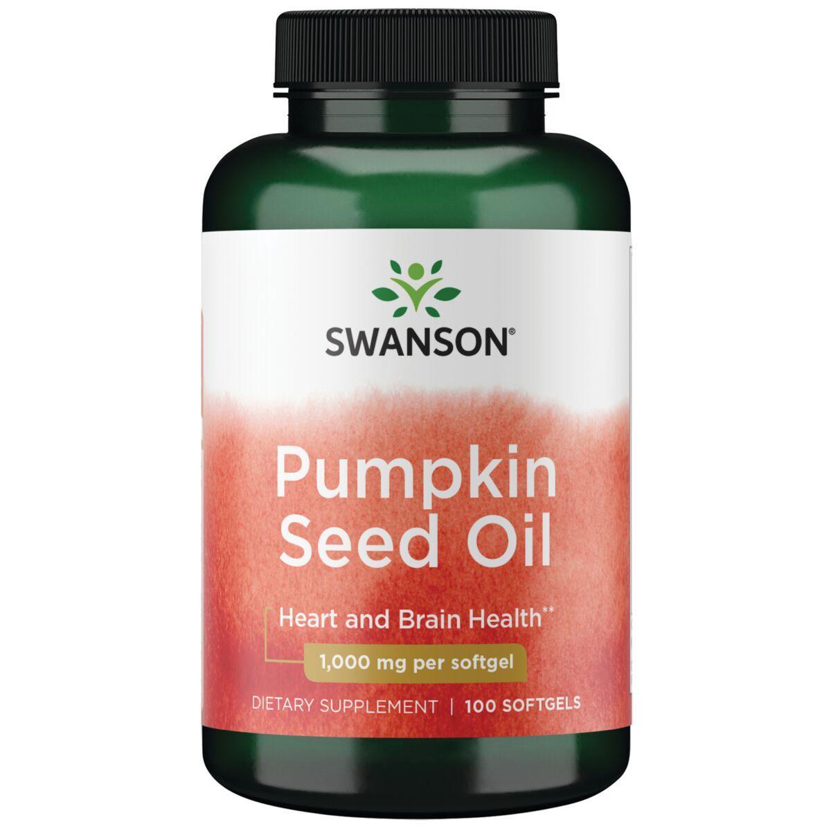 Swanson Vitamins Pumpkin Seed Oil Supplement Vitamin | 1000 mg | 100 Soft Gels | Prostate Health