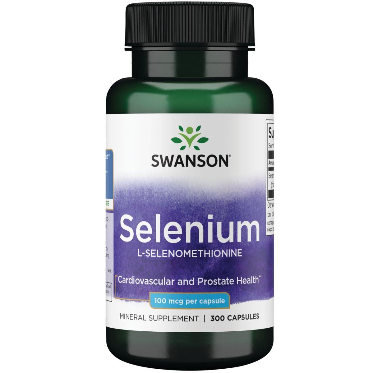 Swanson Premium Selenium L-Selenomethionine Vitamin 100 mcg 300 Caps