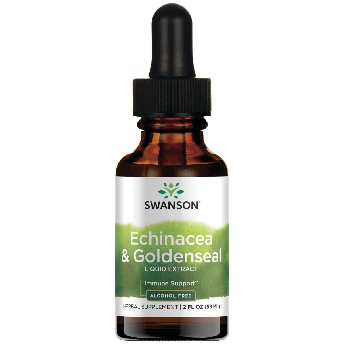 Swanson Premium Echinacea & Goldenseal Liquid Extract - Alcohol Free Vitamin 2 fl oz Liquid Herbs and Supplements