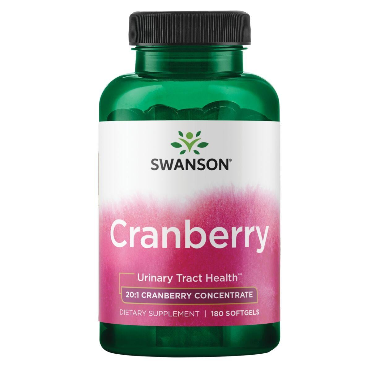 Swanson Premium Cranberry 20:1 Concentrate Vitamin | 180 Soft Gels | Herbs and Supplements