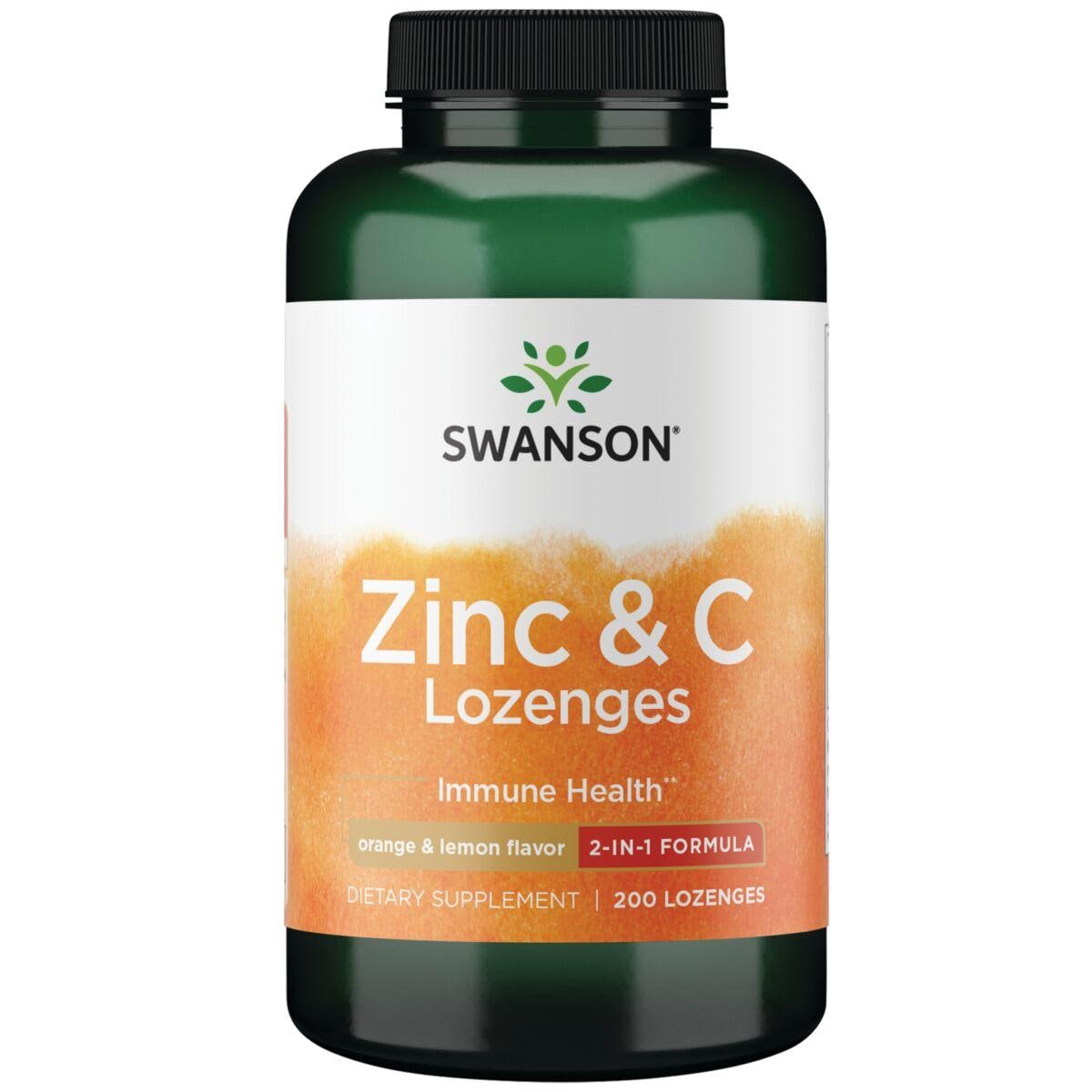 Swanson Premium Zinc & C Lozenges - Orange Lemon Flavor Vitamin 200 Loz