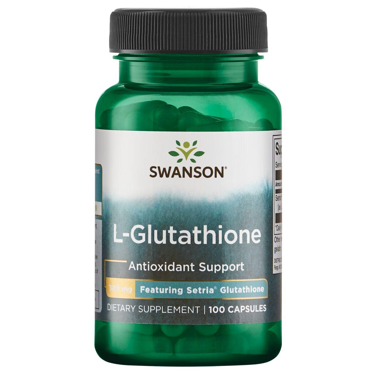 Swanson Premium L-Glutathione - Featuring Setria Glutathione Supplement Vitamin 100 mg 100 Caps