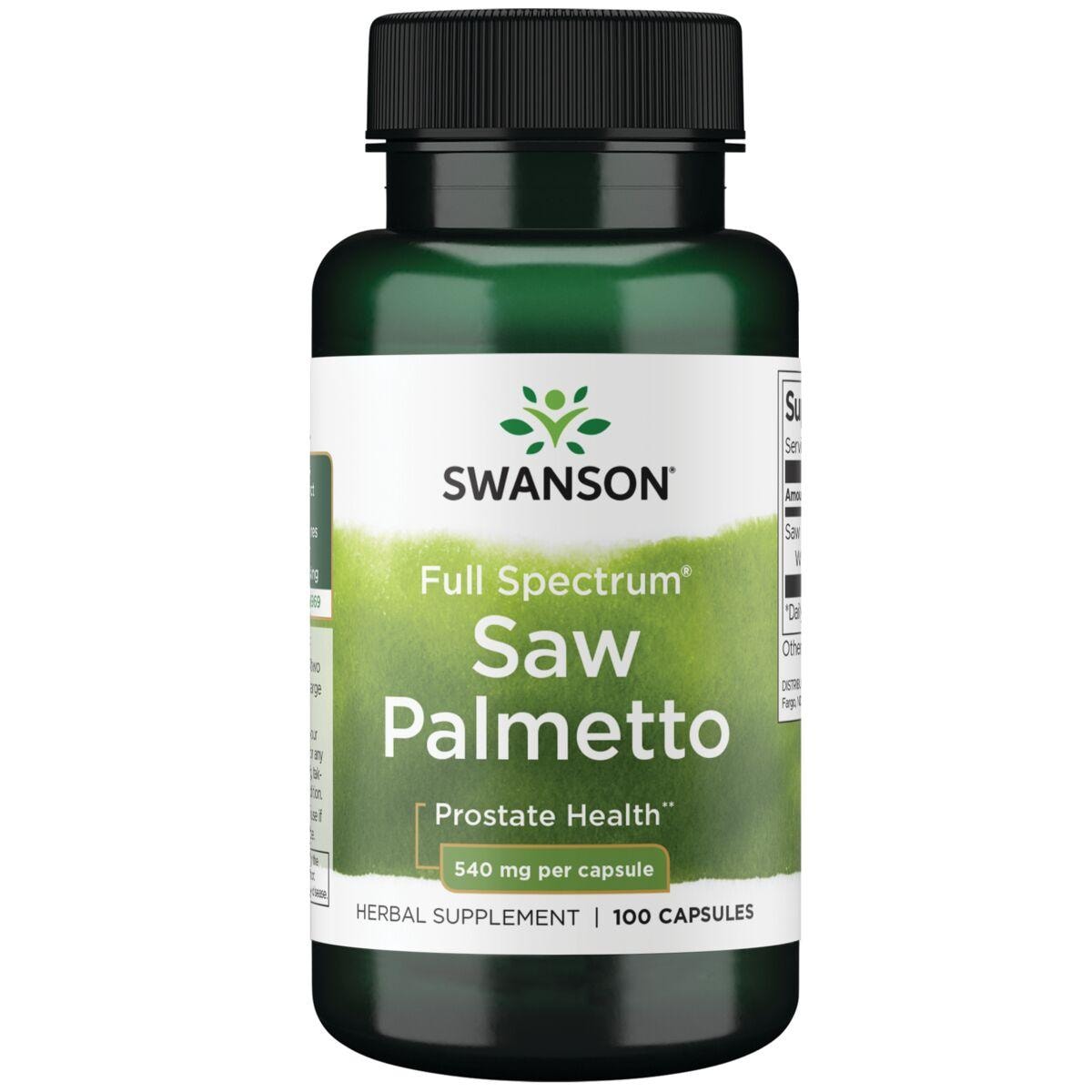 Swanson Premium Full Spectrum Saw Palmetto Vitamin | 540 mg | 100 Caps | Prostate Health