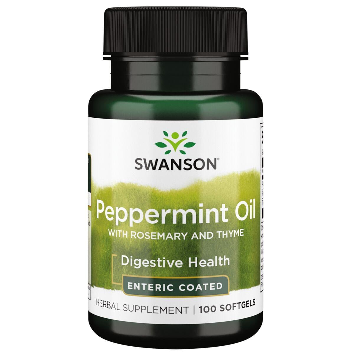 Swanson Premium Peppermint Oil with Rosemary and Thyme - Enteric Coated Vitamin | 100 Soft Gels