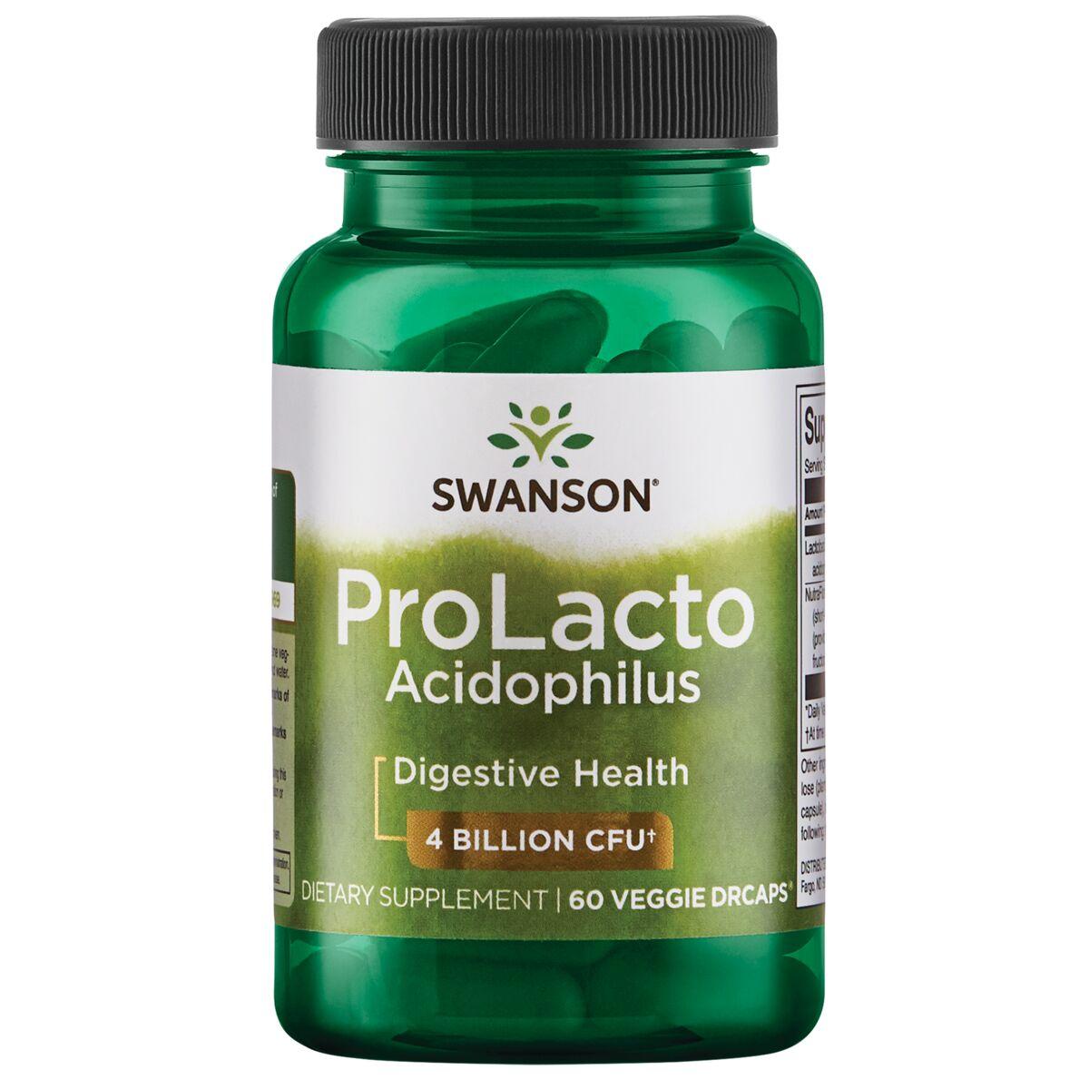 Swanson Probiotics Prolacto Acidophilus Supplement Vitamin | 4 Billion CFU | 60 Veg Caps