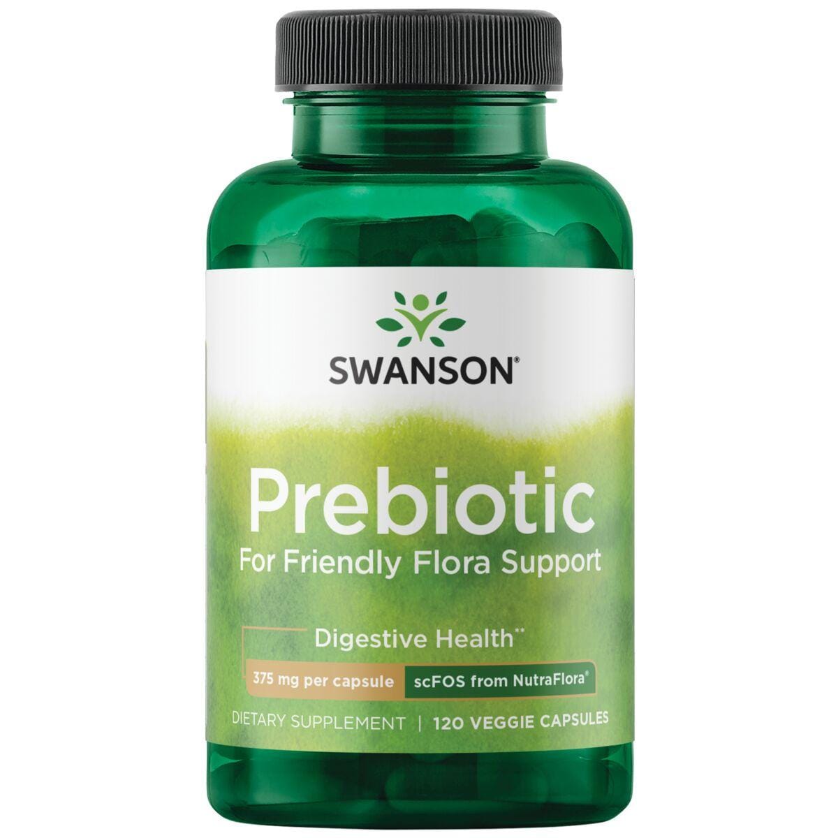 Swanson Probiotics Prebiotic for Friendly Flora Support - Fos from Nutraflora Supplement Vitamin | 375 mg | 120 Veg Caps