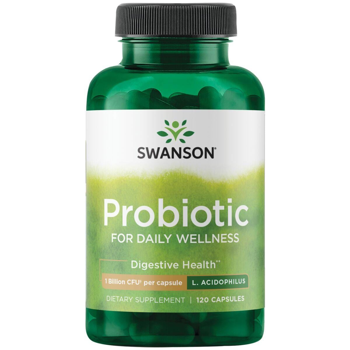 Swanson Probiotics Probiotic for Daily Wellness Supplement Vitamin | 1 Billion CFU | 120 Caps