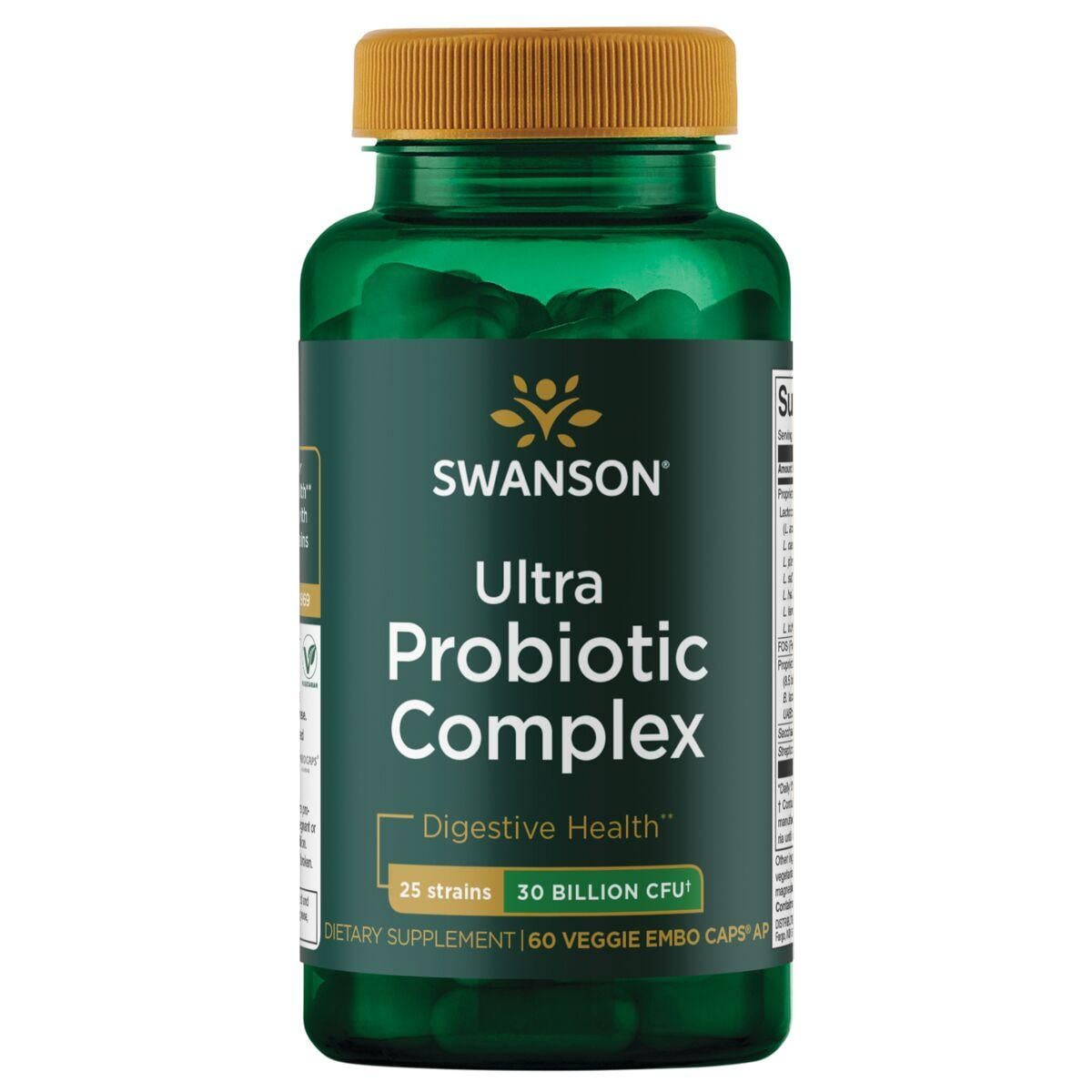 Swanson Probiotics Ultra Probiotic Complex Supplement Vitamin | 30 Billion CFU | 60 Veg Caps