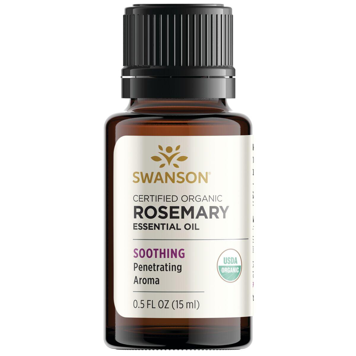Swanson Aromatherapy Certified Organic Rosemary 0.5 fl oz Liquid Essential Oils