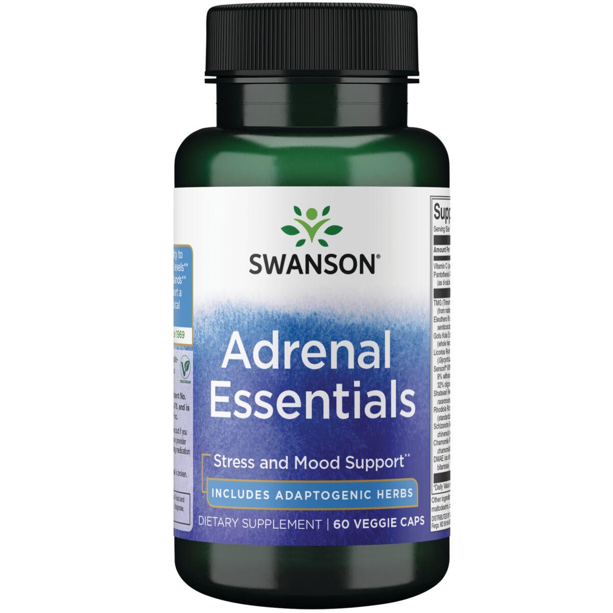Swanson Condition Specific Formulas Adrenal Essentials Supplement Vitamin | 60 Veg Caps