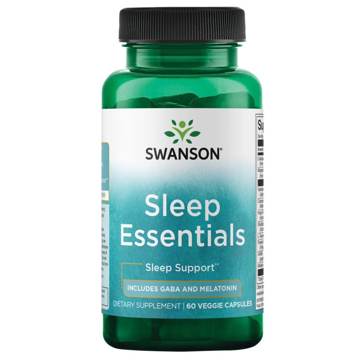 Swanson Condition Specific Formulas Sleep Essentials Includes Gaba and Melatonin Supplement Vitamin | 60 Veg Caps