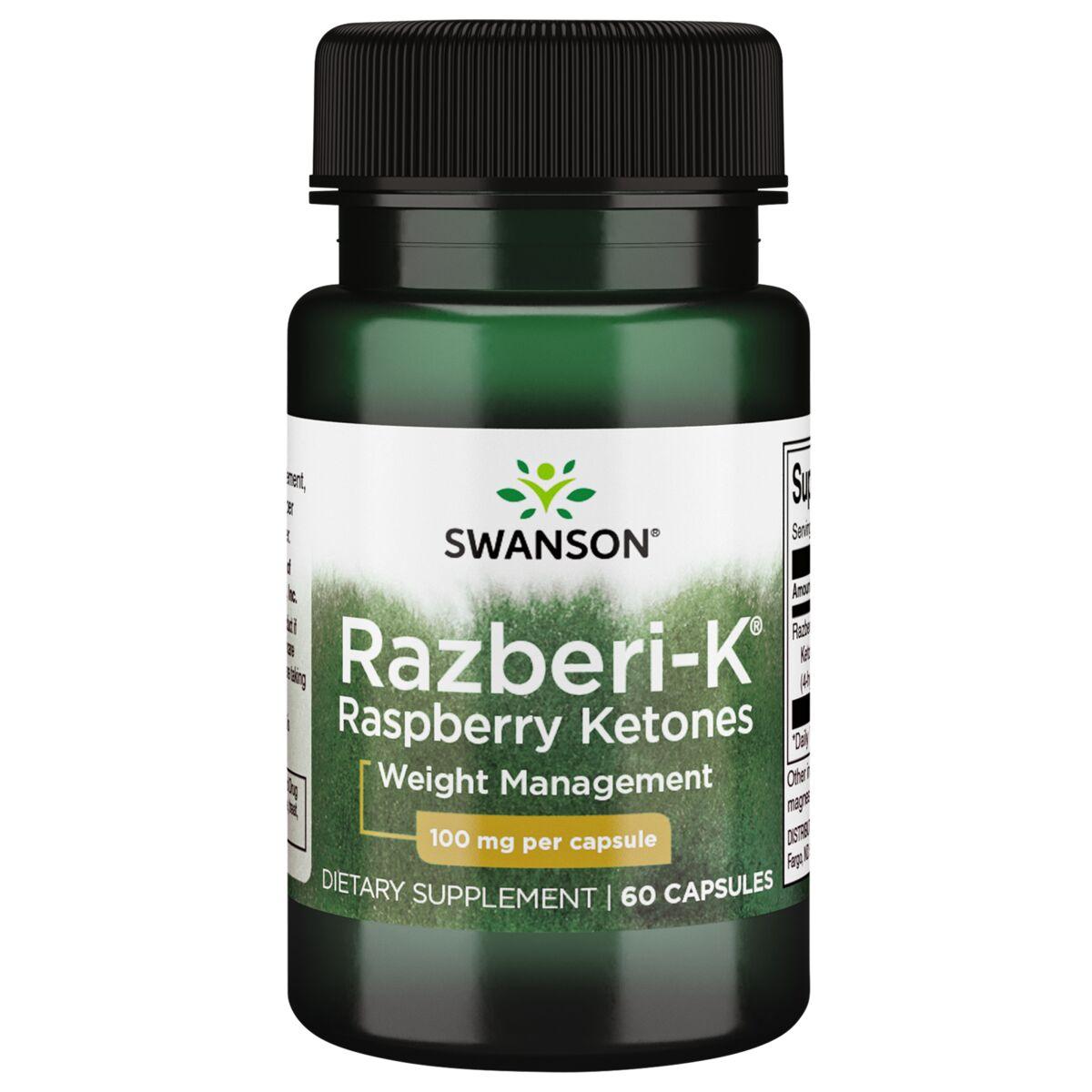 Swanson Best Weight-Control Formulas Razberi-K Raspberry Ketones Vitamin | 100 mg | 60 Caps | Weight Control | Weight Management