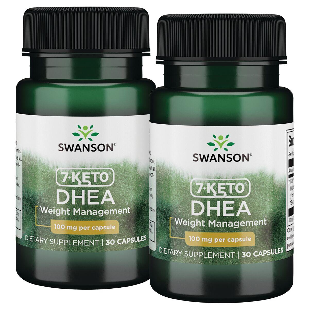 Swanson Best Weight-Control Formulas 7-Keto Dhea - 2 Pack Supplement Vitamin 100 mg 30 Caps Per Bottle Weight Control Weight Management