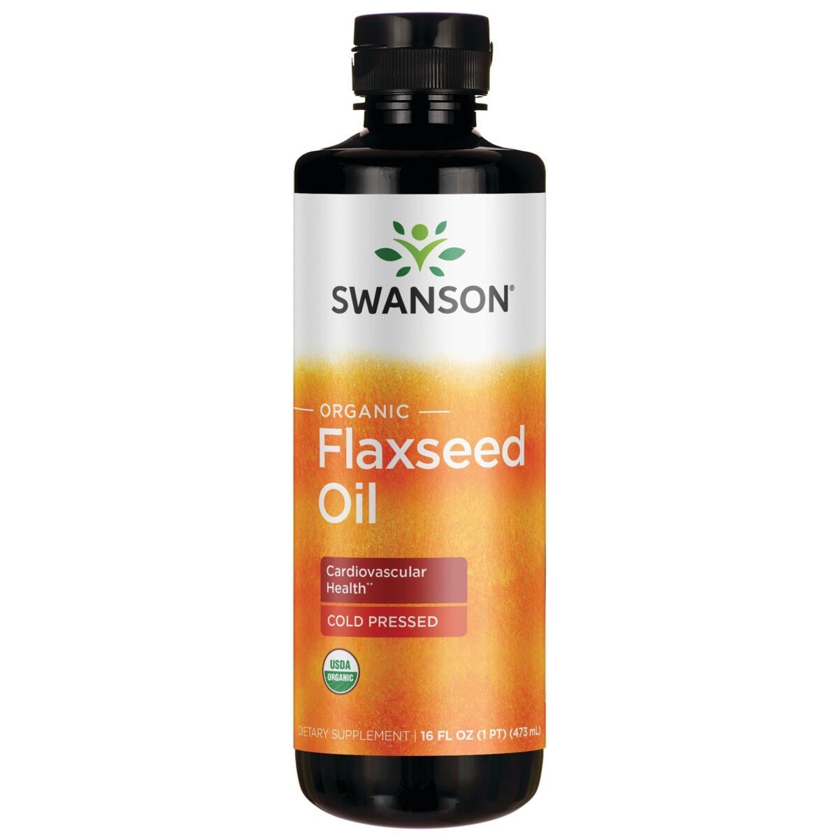 Swanson EFAs Organic Flaxseed Oil - Cold Pressed | 14 G 16 fl oz Liquid