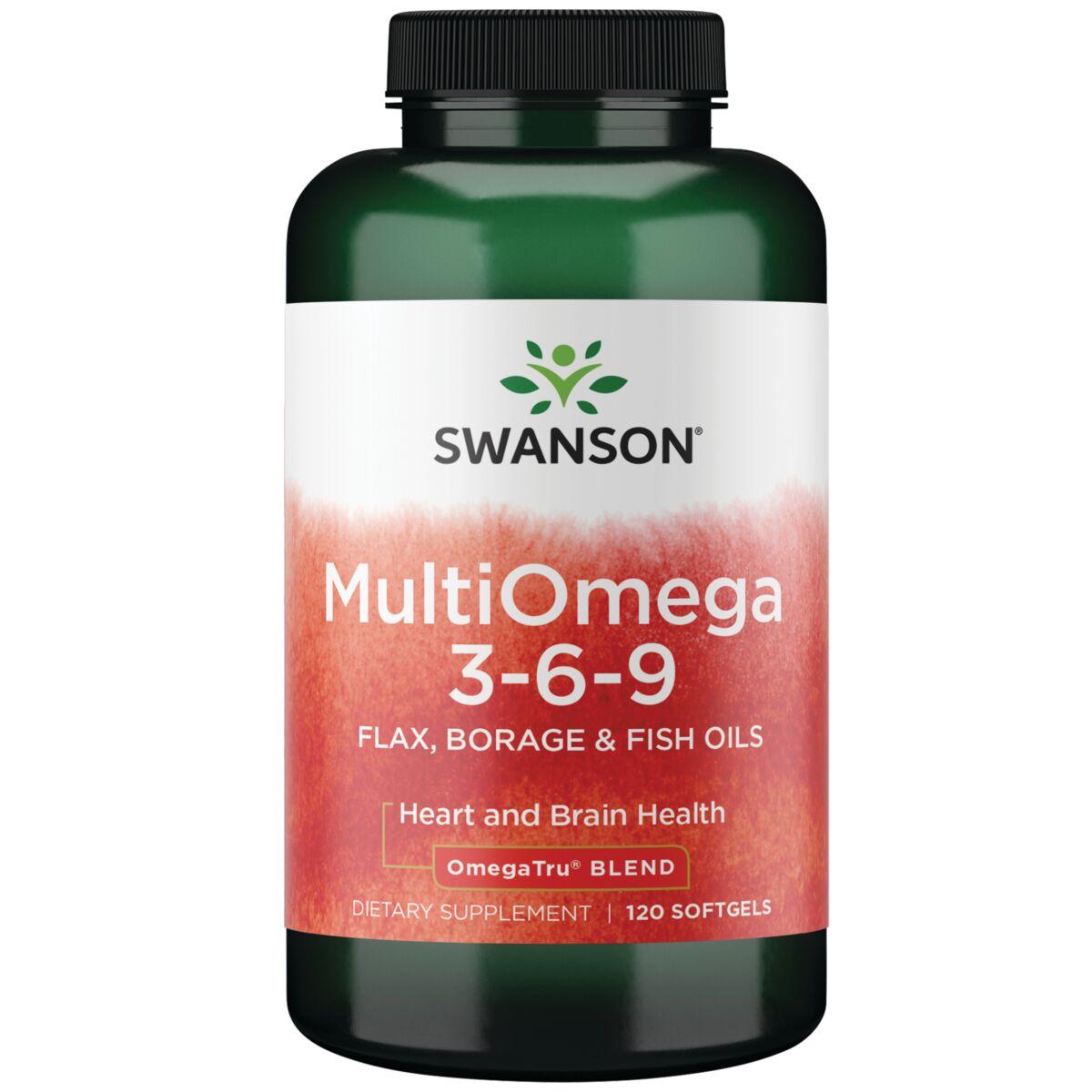 Swanson EFAs Multiomega 3-6-9 Flax, Borage & Fish Oils - Omegatru Blend Supplement Vitamin | 120 Soft Gels