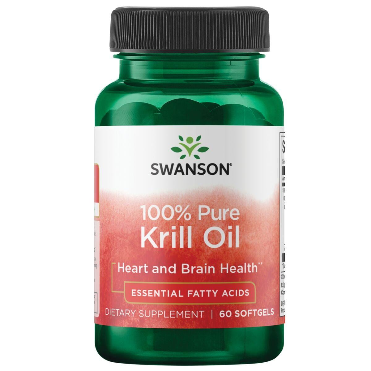 Swanson EFAs Eco-Friendly 100% Pure Krill Oil Supplement Vitamin | 500 mg | 60 Soft Gels