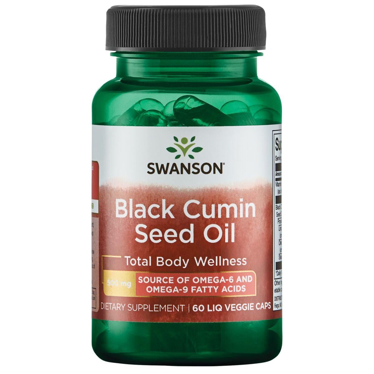 Swanson EFAs Black Cumin Seed Oil Supplement Vitamin 500 mg 60 Liquid Vegcap