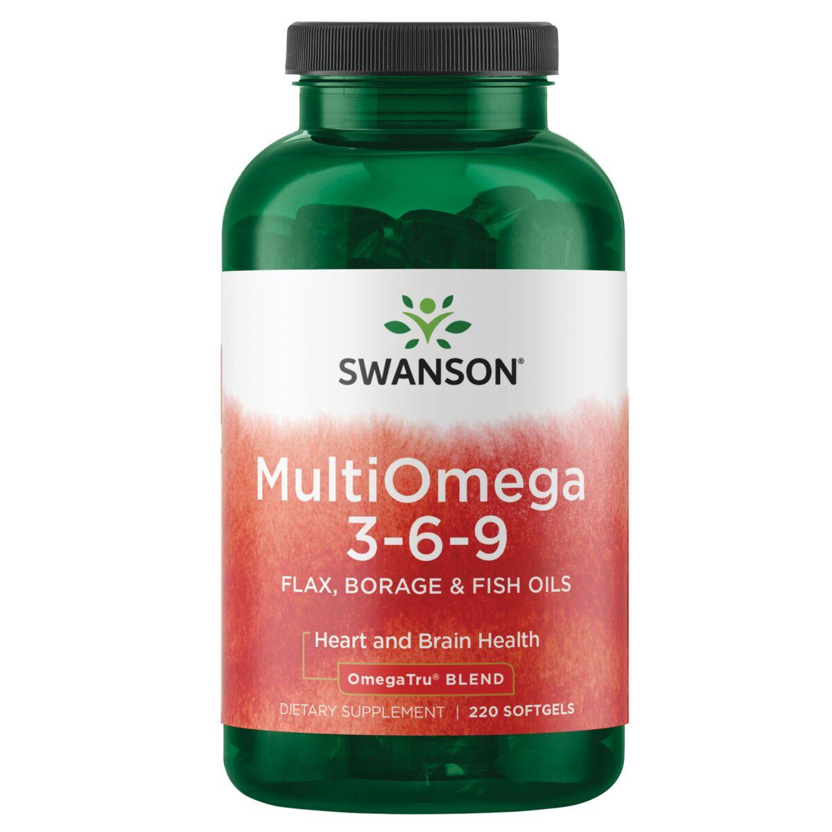Swanson EFAs Multiomega 3-6-9 Flax, Borage & Fish Oils - Omegatru Blend Supplement Vitamin | 220 Soft Gels