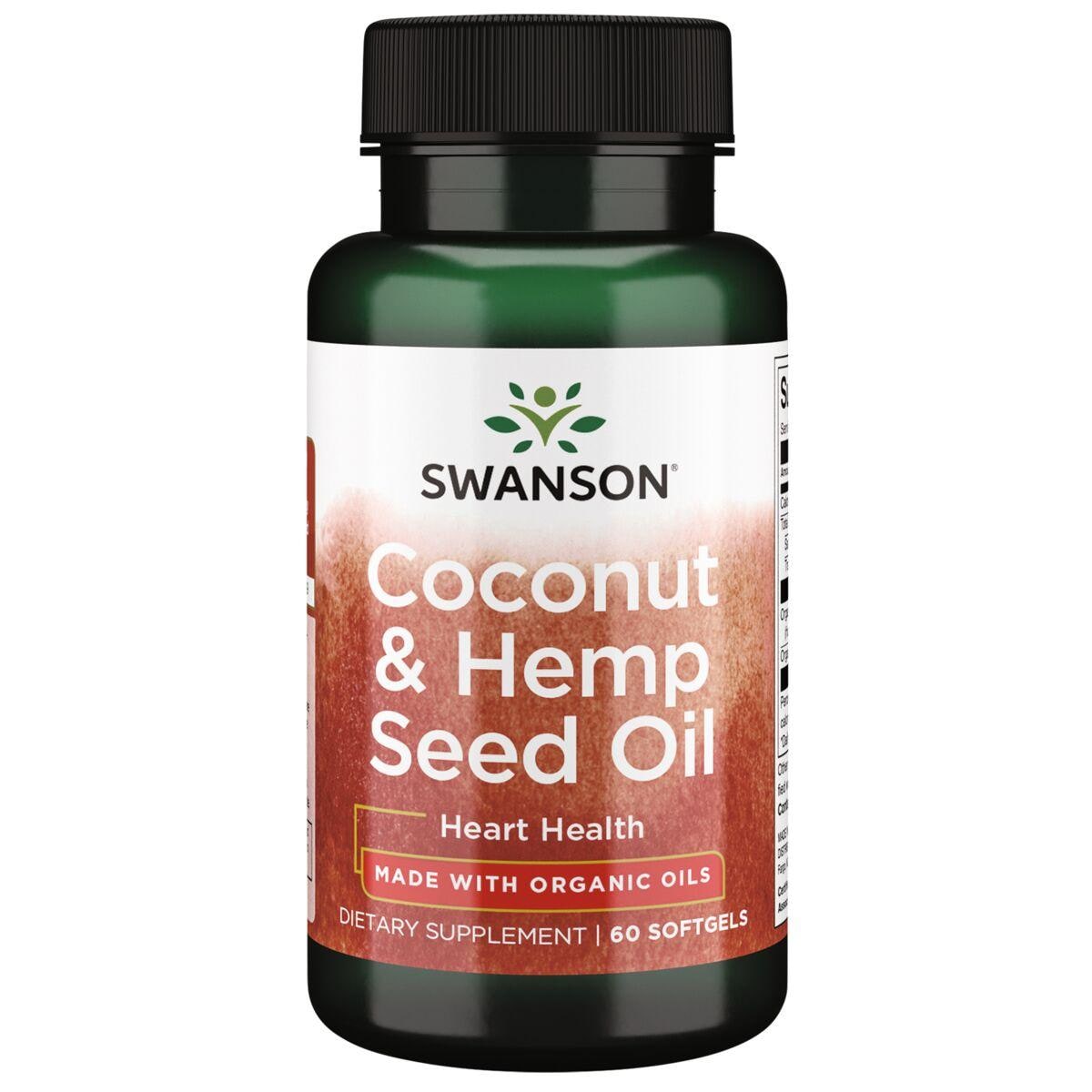 Swanson EFAs Coconut & Hemp Seed Oil - Made with Organic Oils Supplement Vitamin | 60 Soft Gels