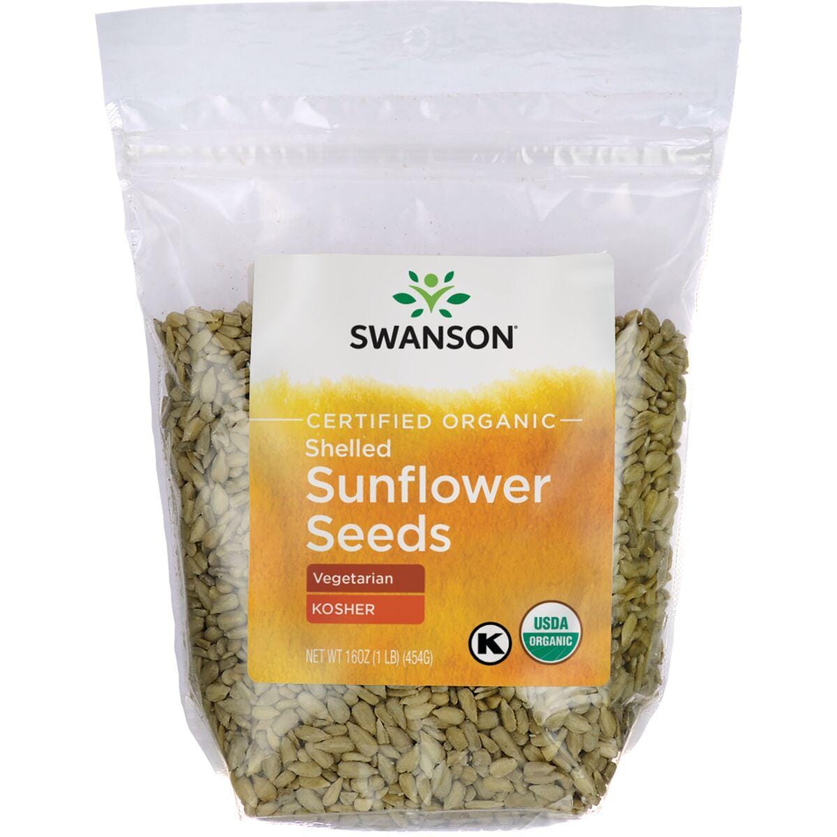 Swanson Organic Certified Shelled Sunflower Seeds | 16 oz Package
