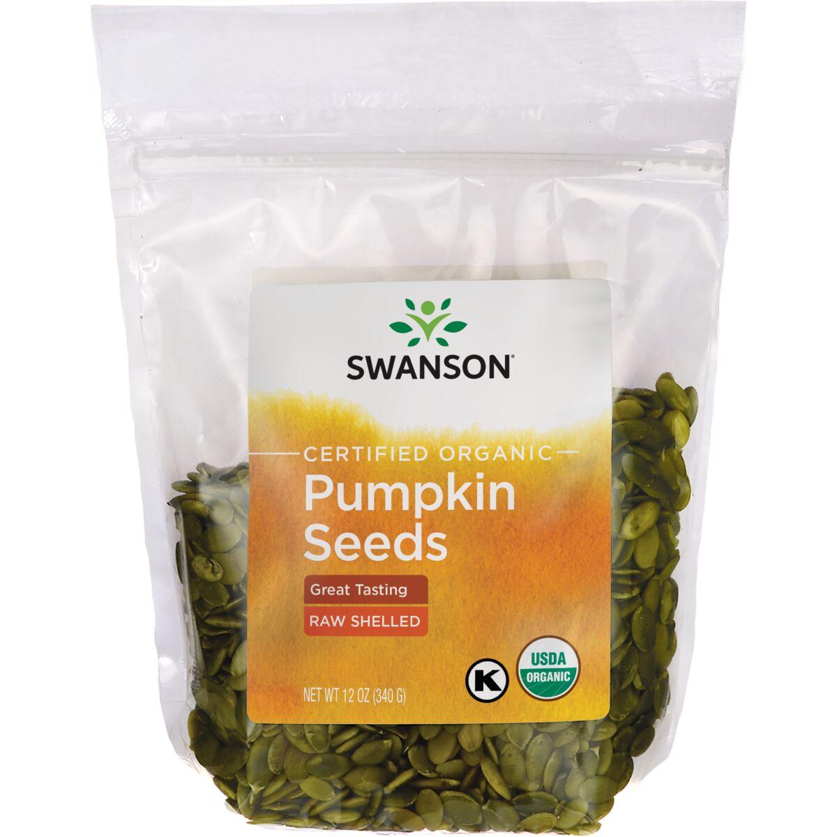 Swanson Organic Certified Pumpkin Seeds - Raw Shelled | 12 oz Package