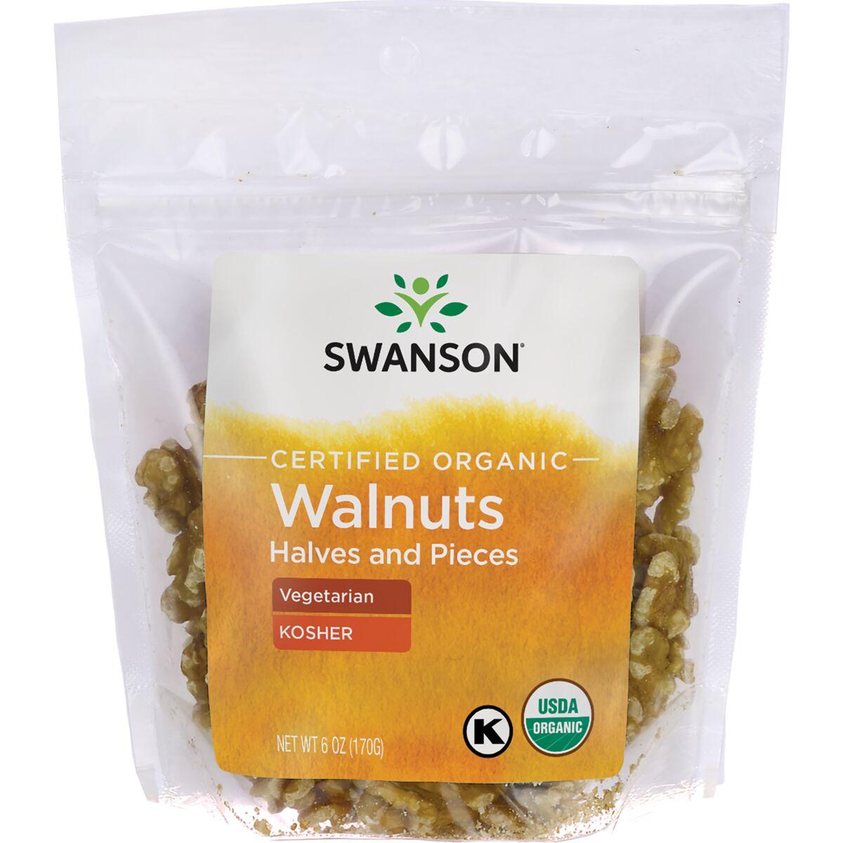 Swanson Organic Certified Walnuts Halves & Pieces | 6 oz Package