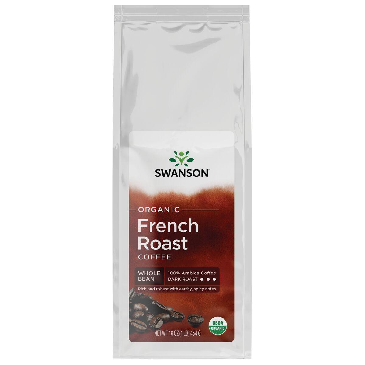 Swanson Organic French Roast Whole Bean Coffee - Dark | 16 oz Package