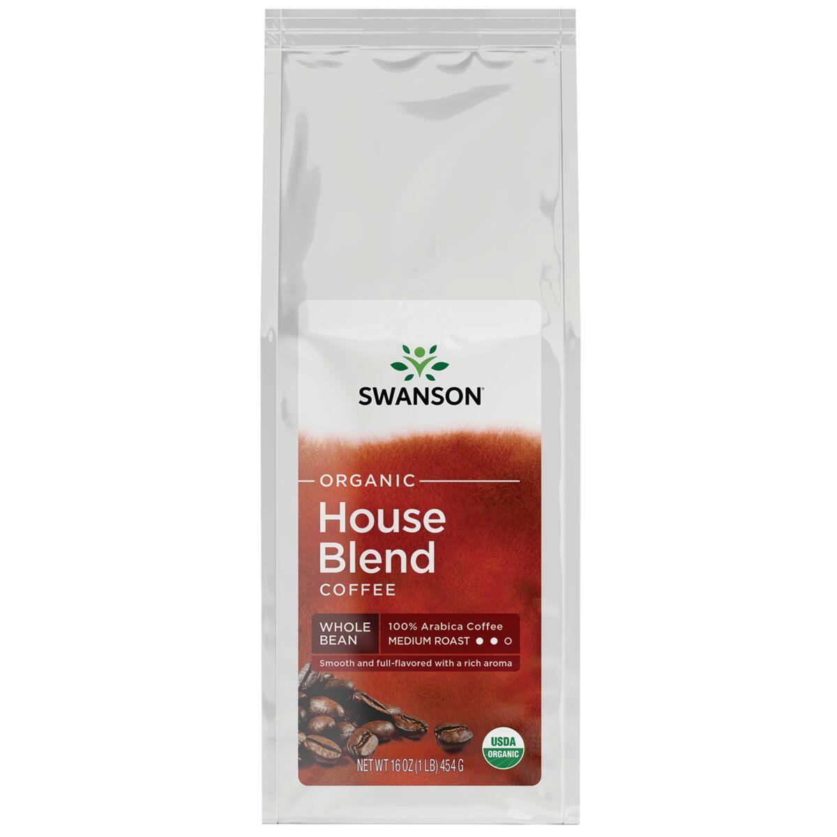 Swanson Organic House Blend Whole Bean Coffee - Medium Roast | 16 oz Package