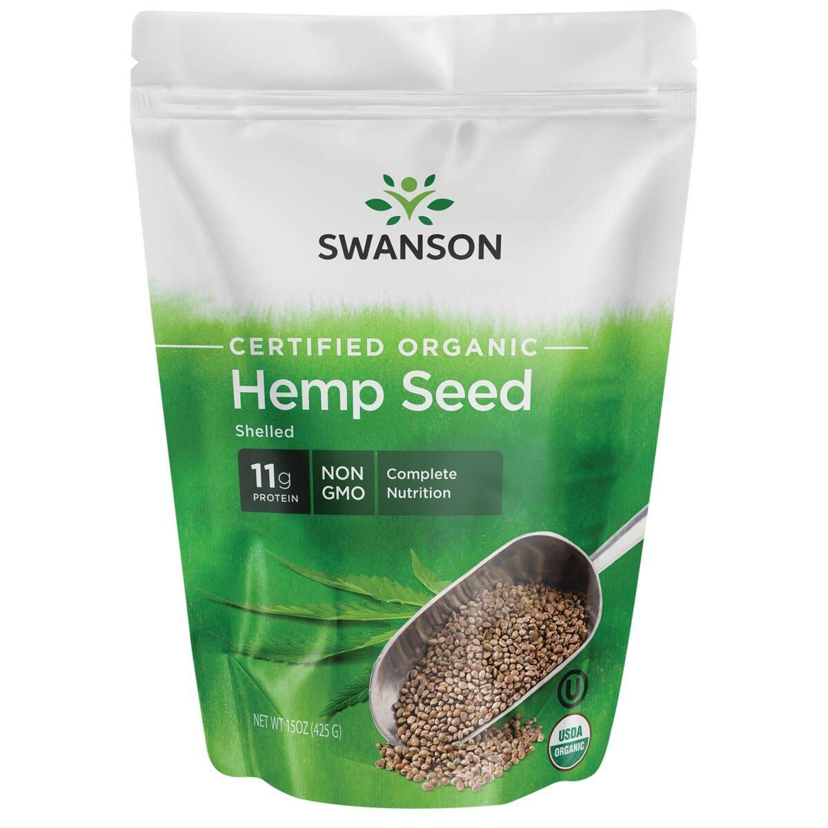 Swanson Organic Certified Hemp Seed Shelled | 15 oz Package