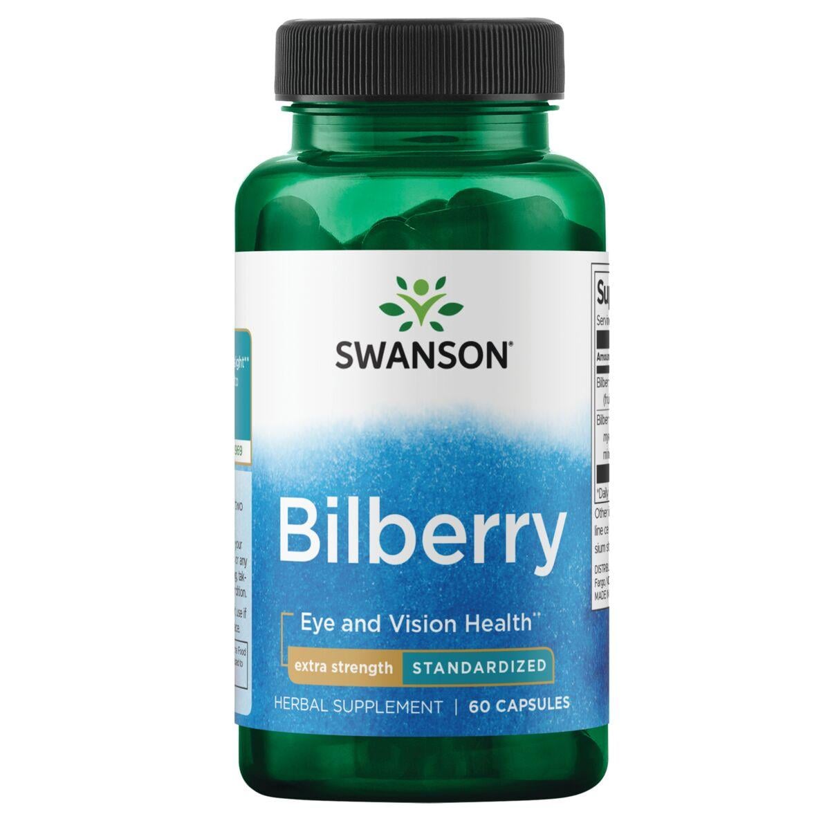 Swanson Superior Herbs Bilberry - Extra Strength Standardized Vitamin | 60 Caps