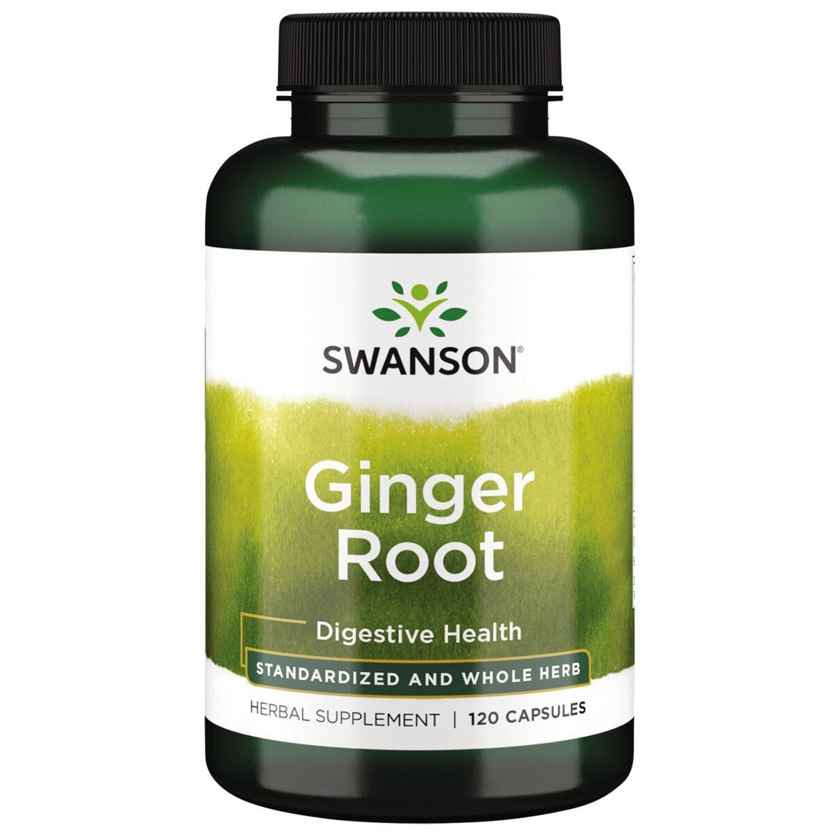 Swanson Superior Herbs Ginger Root - Standardized and Whole Herb Vitamin | 120 Caps