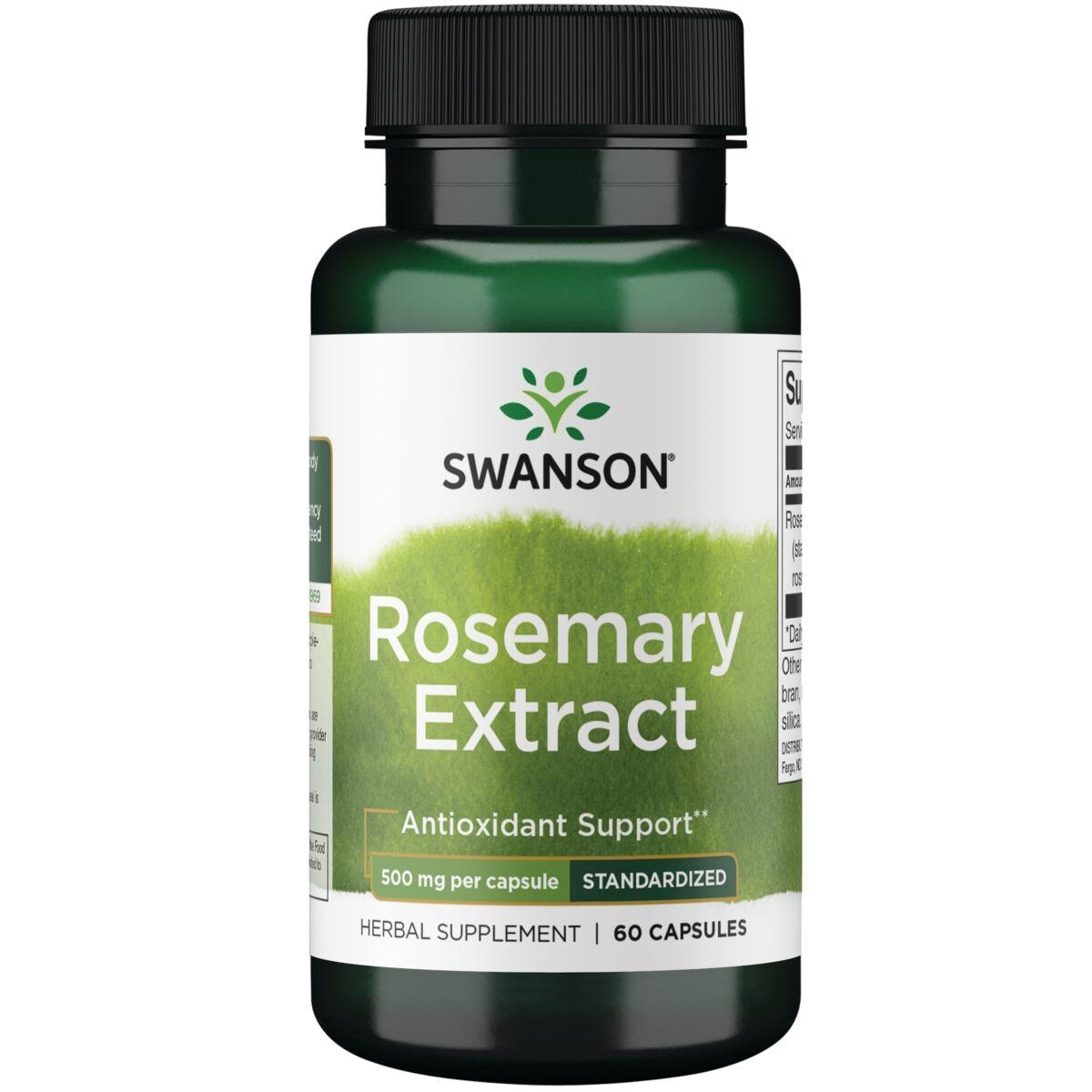 Swanson Superior Herbs Rosemary Extract - Standardized Vitamin | 500 mg | 60 Caps